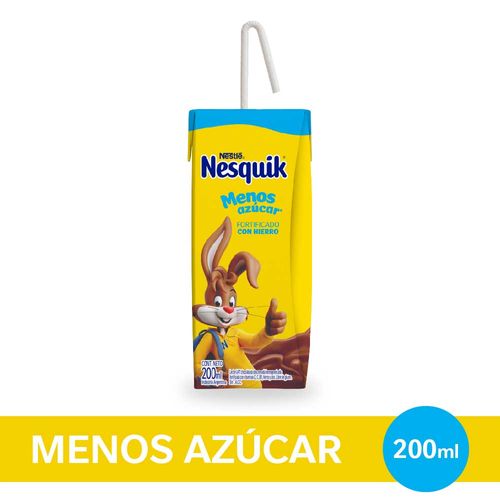 Leche Chocolatada Nesquik Menos Azúcar 200ml