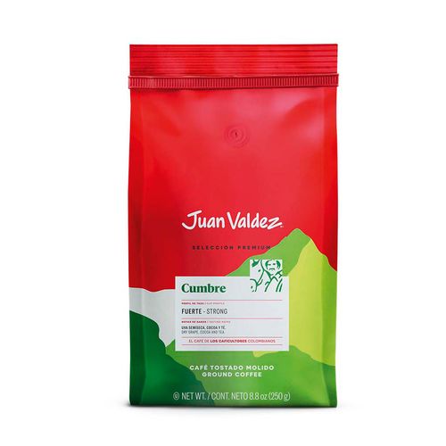 Café Fuerte Molido Cumbre Juan Valdez Premium 250 Gr