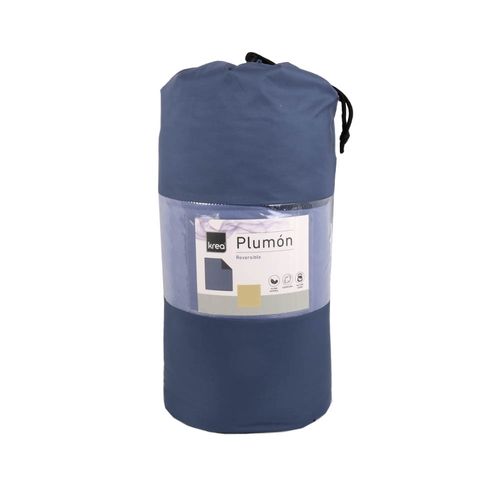 Plumon Pluma Liso Skp Azul Bicolor Krea