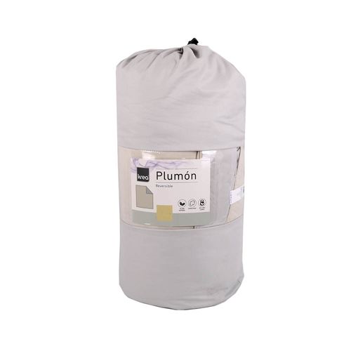 Plumon Pluma Liso Skp Gris Bicolor Krea