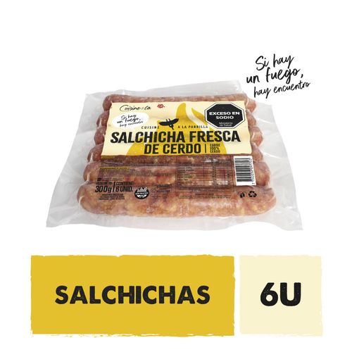 Salchicha Parrillera Envasado Vacio - 6 U - 300 Grs- Cuisine&co