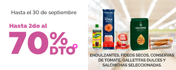 Hasta 2do al 70% en Comestibles
