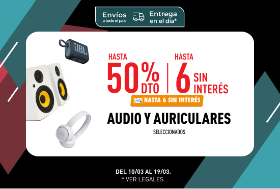 Disco - Ofertas Únicas | Hasta 50% en Audio y Auriculares - 6 cuotas sin interés