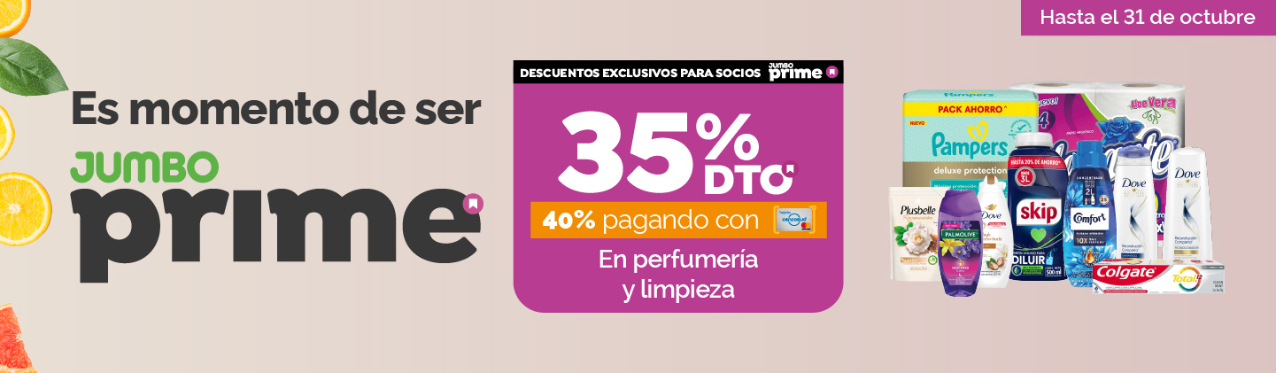 Jumbo Prime |35% en Perfumería y Limpieza