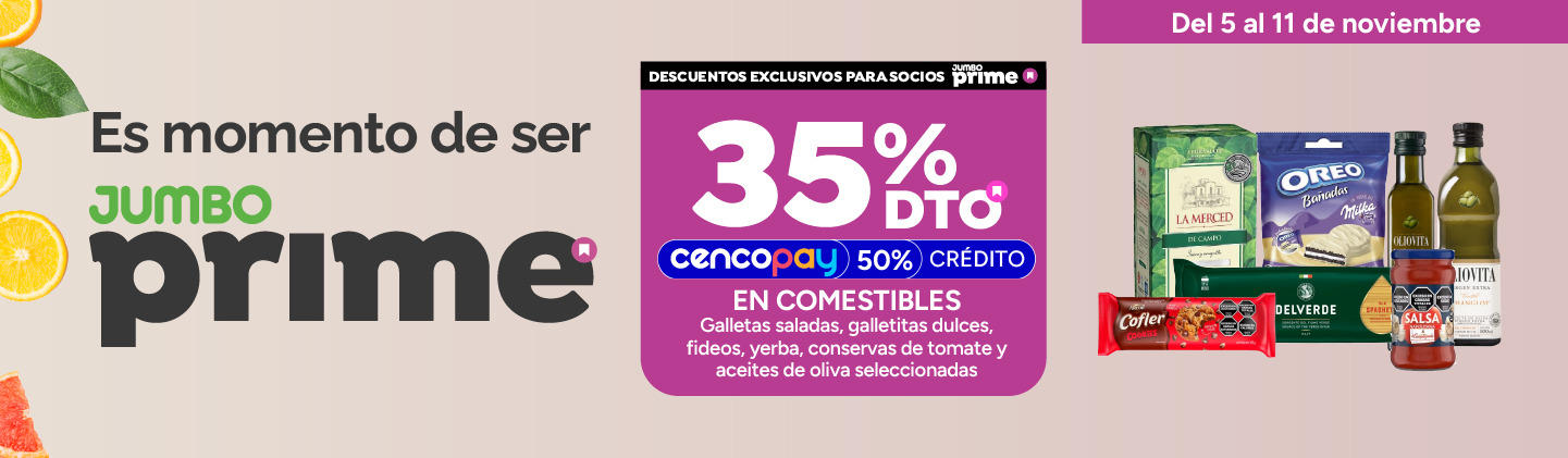 Jumbo Prime| 35% en Comestibles