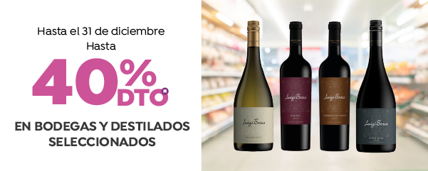 Hasta 40% en Bodegas seleccionadas