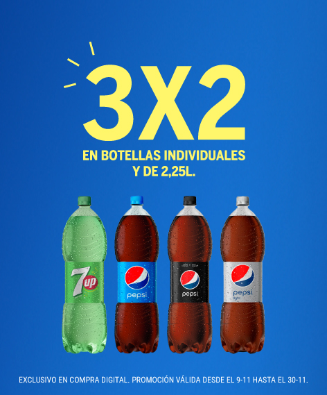 Disco | 3x2 en gaseosas Pepsi y 7Up seleccionadas