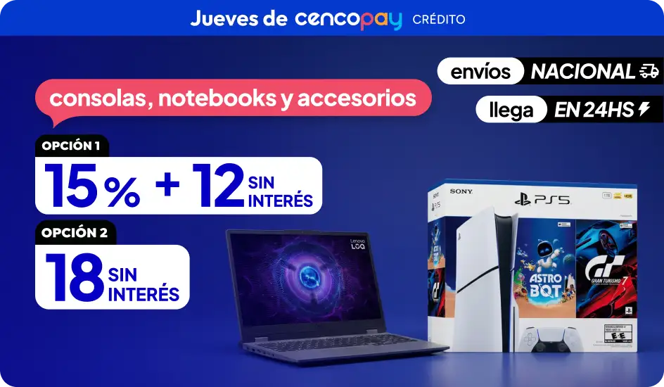 15% en un pago o 18CSI en Pequeños Electros
