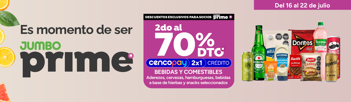 2do al 70% en Bebidas y Comestibles