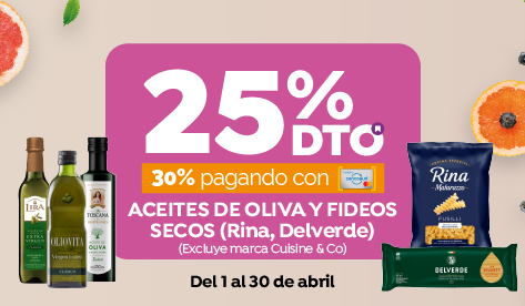 Jumbo Prime | 25% en Aceites de Oliva y Fideos secos
