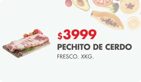$3999 en Pechito de cerdo fresco x kg