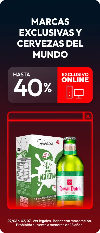 Hasta 40% en Marca Exclusiva e Importados