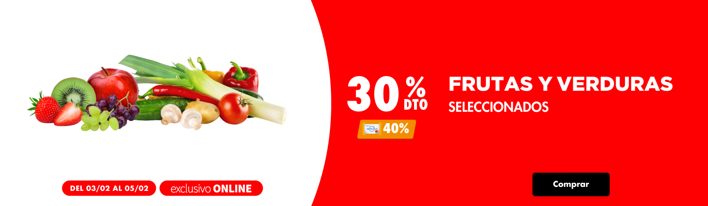Disco | 30% (40% Tcenco) en Vegetales y Frutas seleccionadas