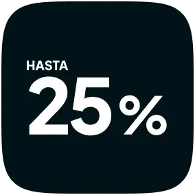 Hasta 25%