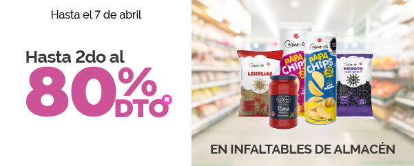 Hasta 2do al 80% en Infaltables de Almacén