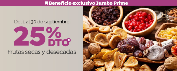Jumbo Prime - 25% en Frutas secas y desecadas