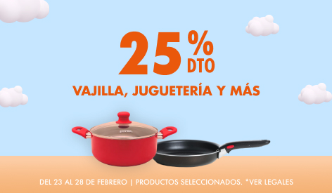 Hogar | 25% en Juguetería, Vajilla y más 