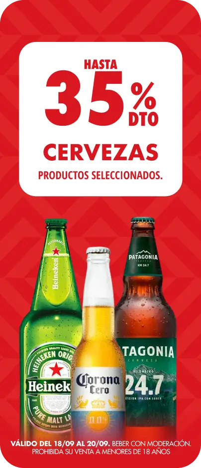Hasta 35% en Cervezas