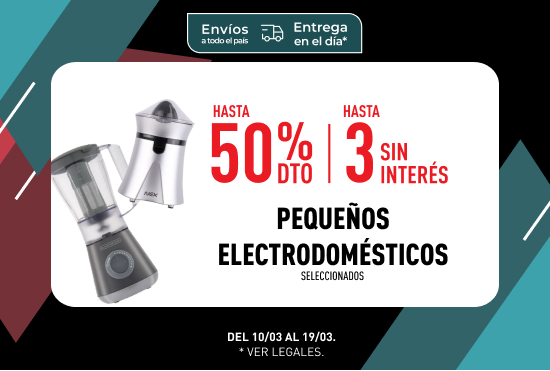 Disco - Ofertas Únicas | Hasta 50% en Pequeños Electrodomésticos seleccionados - 3 cuotas sin interés