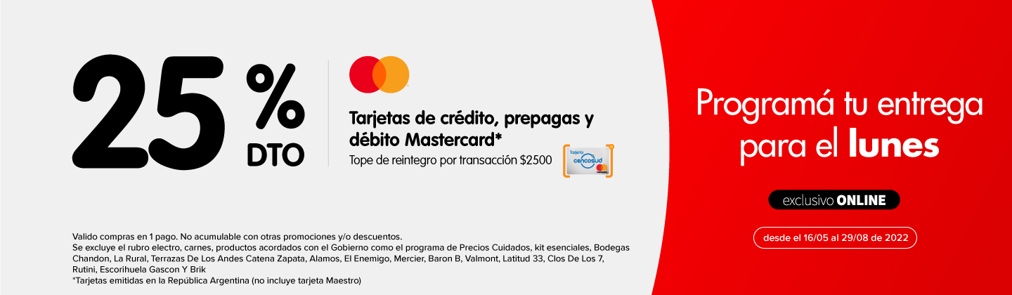 25% MasterCard Exclusivo Online | Disco