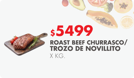 $5499 en Roast beef churrasco / trozo de novillito x Kg	