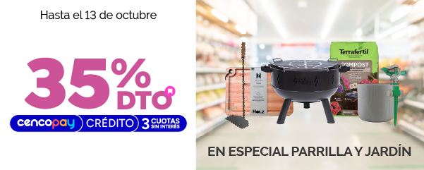 Hasta 35% en Parrilla y Jardín