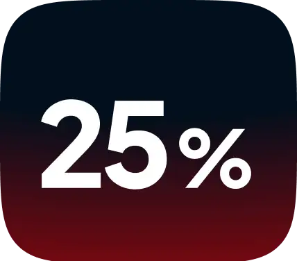 Hasta 25%