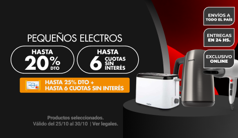 Hasta 20% y  6CSI en Pequeños Electros