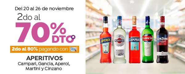 2do al 70% en Aperitivos