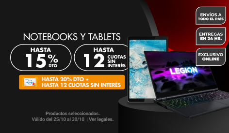 Hasta 15% y Hasta 12CSI en Notebook y más