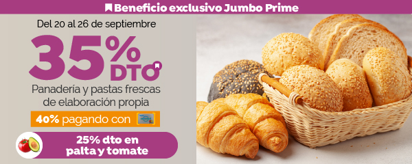 Jumbo Prime - 35% en Panadería y pastas frescas